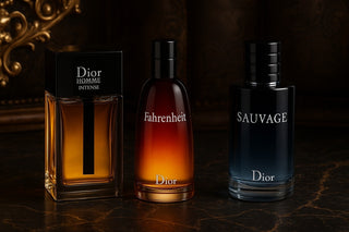A creative illustration of some of the best perfumes from the brand Dior